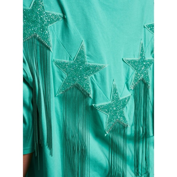 FANTASTIC FAWN oversized beaded star fringe tee S M L - Picture 8 of 8